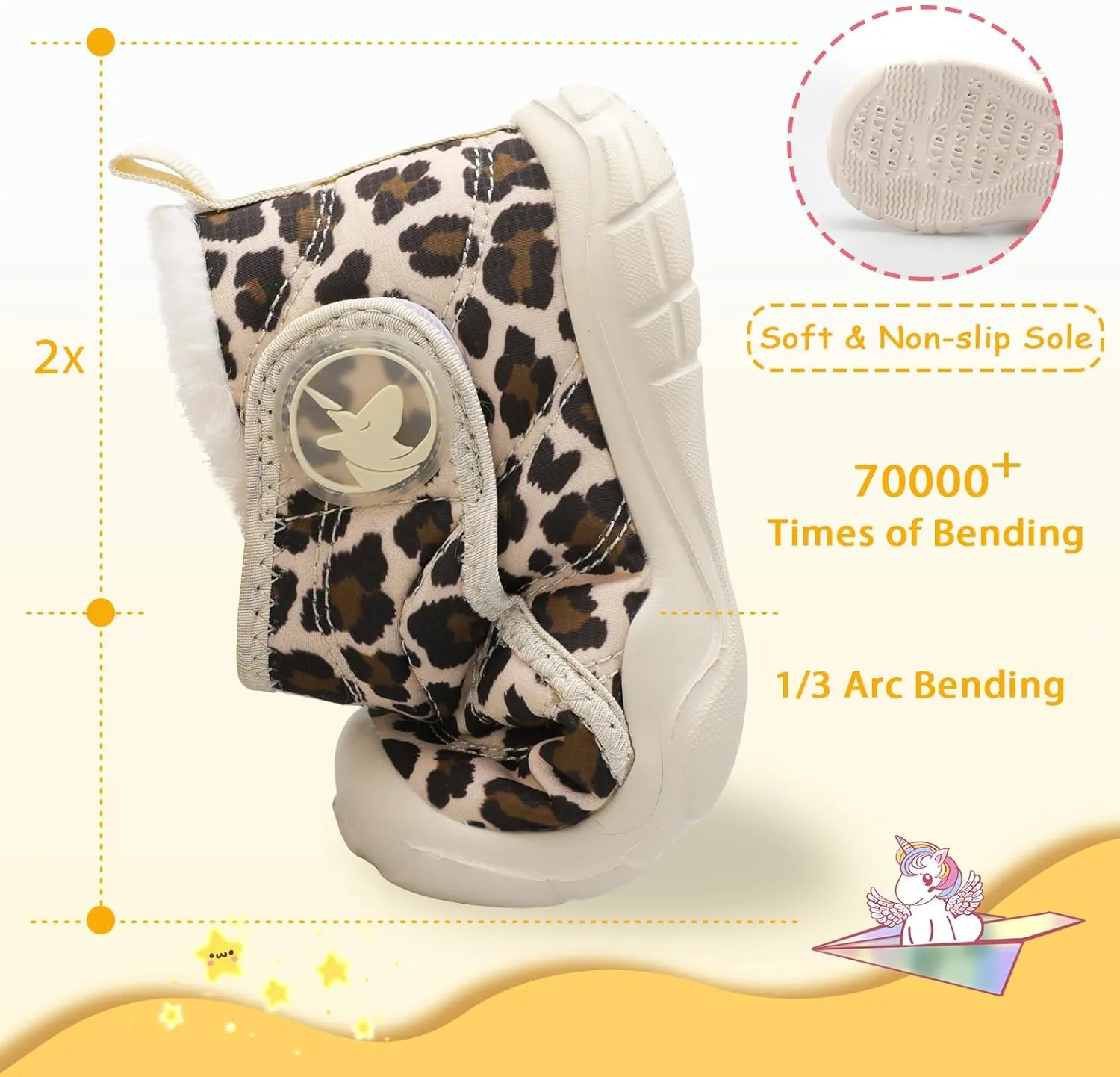 LeIsfIt Toddler Boots Girls Boys Wide Winter Boots Cozy Fleece Winter Shoes Indoor Outdoor Warm Shoes