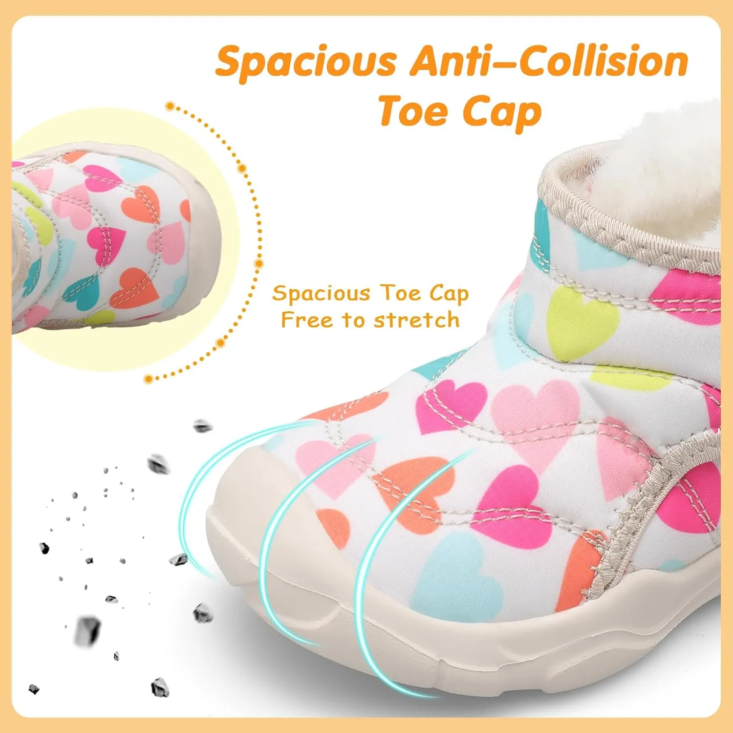 LeIsfIt Toddler Boots Girls Boys Wide Winter Boots Cozy Fleece Winter Shoes Indoor Outdoor Warm Shoes