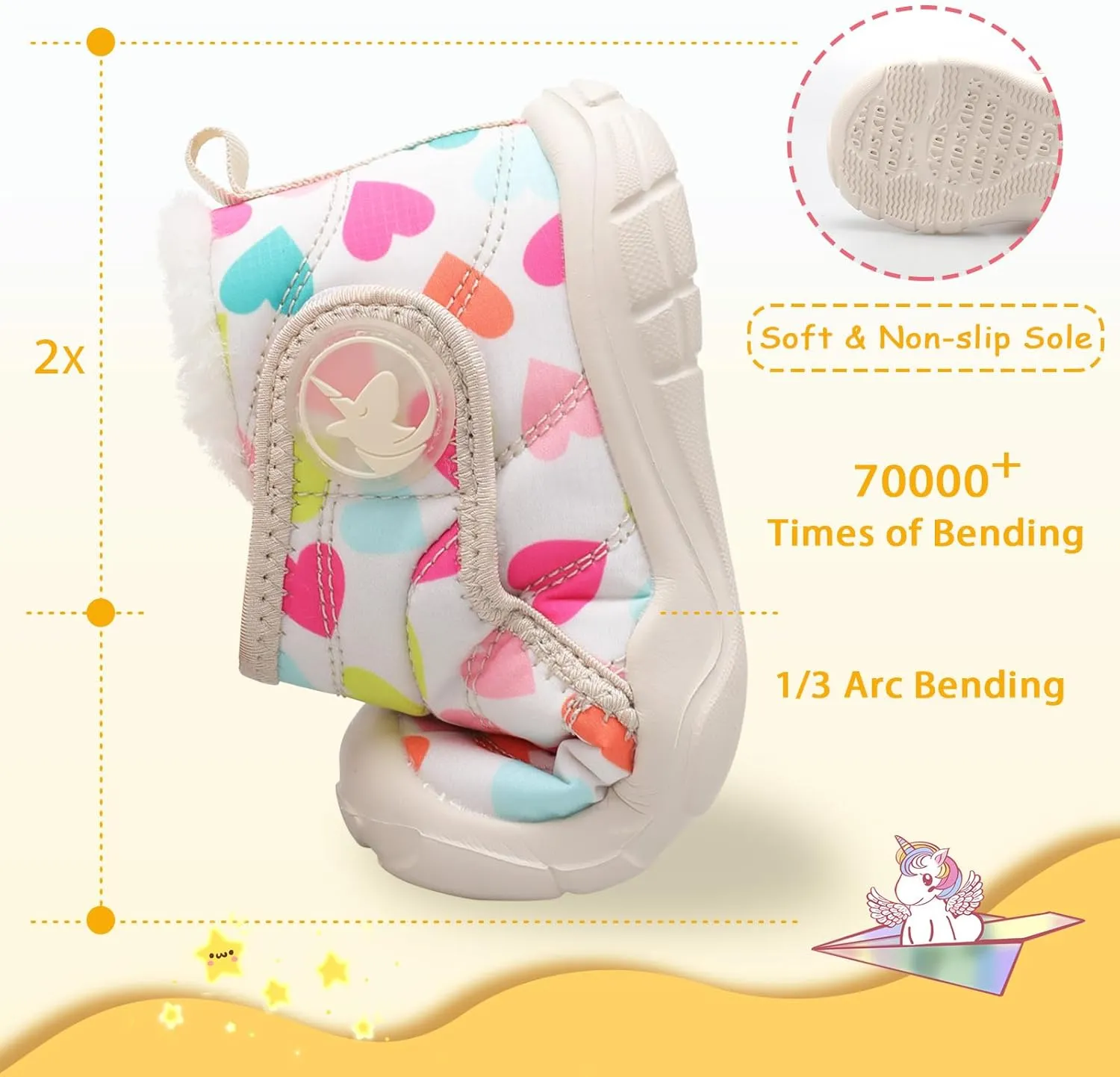 LeIsfIt Toddler Boots Girls Boys Wide Winter Boots Cozy Fleece Winter Shoes Indoor Outdoor Warm Shoes