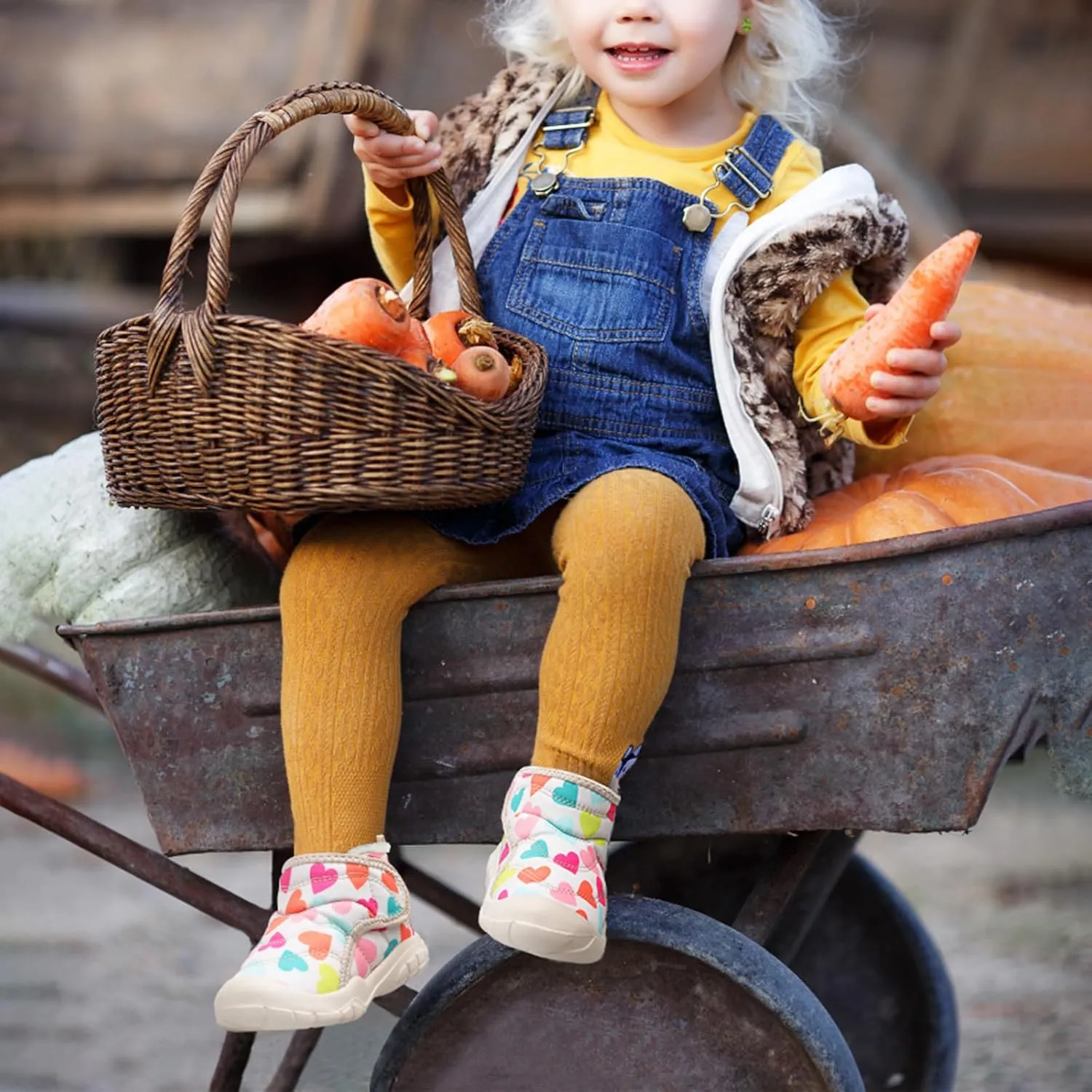 LeIsfIt Toddler Boots Girls Boys Wide Winter Boots Cozy Fleece Winter Shoes Indoor Outdoor Warm Shoes