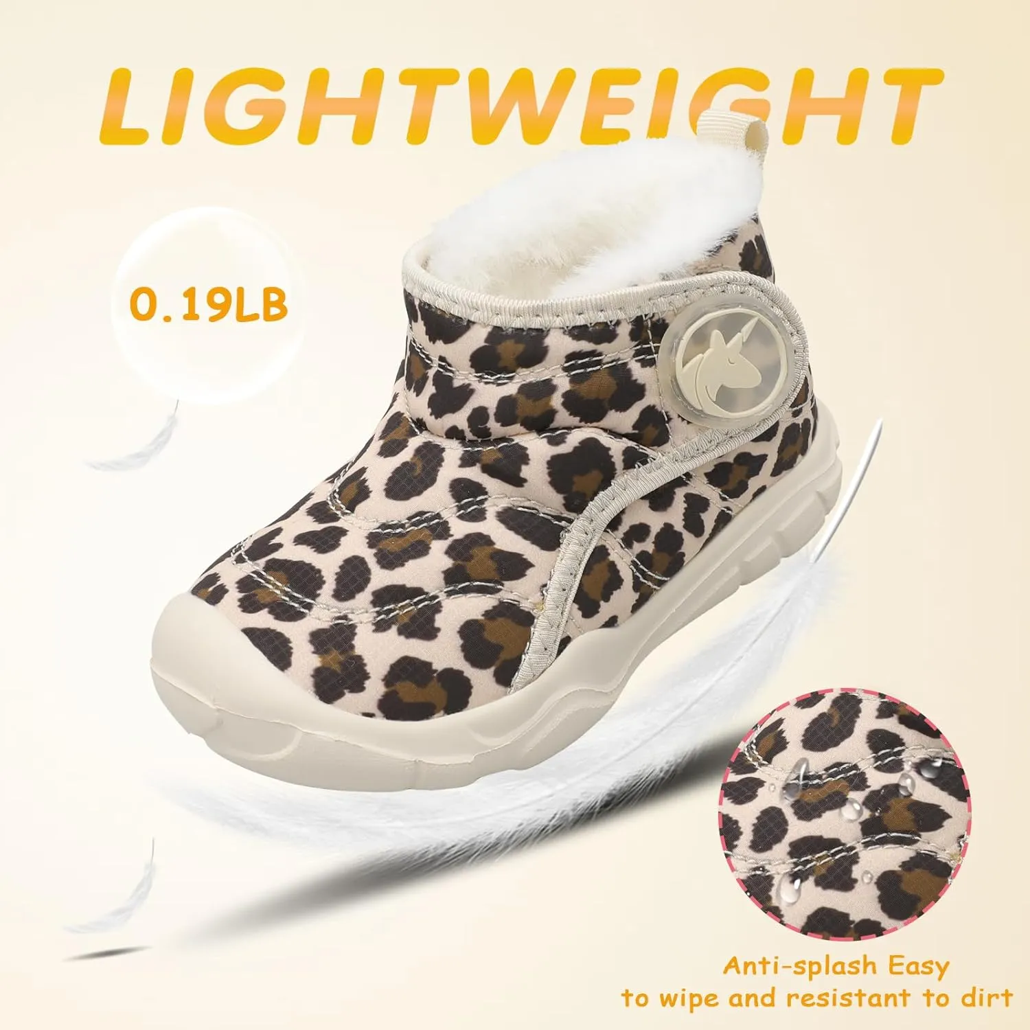 LeIsfIt Toddler Boots Girls Boys Wide Winter Boots Cozy Fleece Winter Shoes Indoor Outdoor Warm Shoes