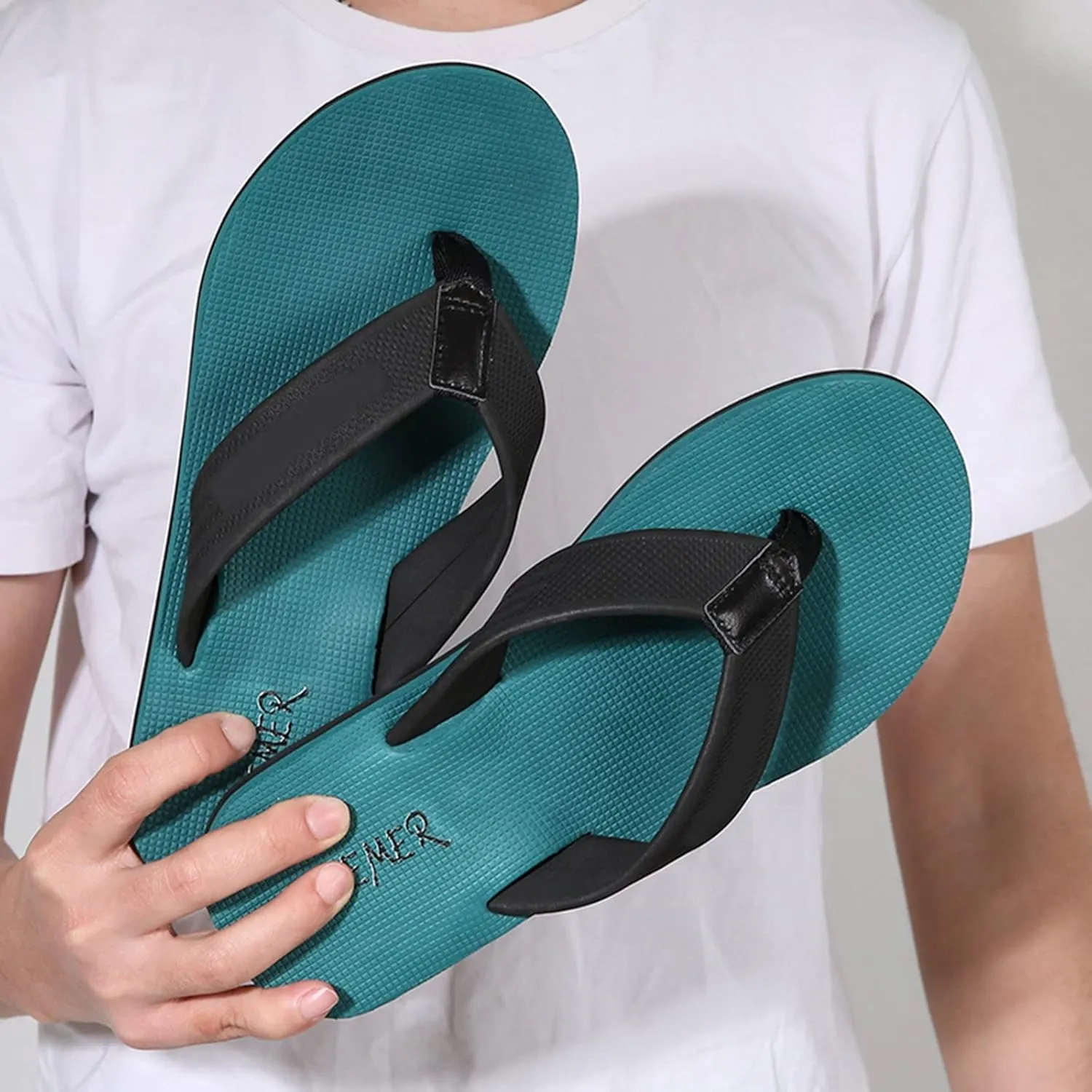 Men Fashion Flip Flops Fashion Flat Beach Sandals Soft Bottom Flat Slippers Mens Flip Flops 11 Wide