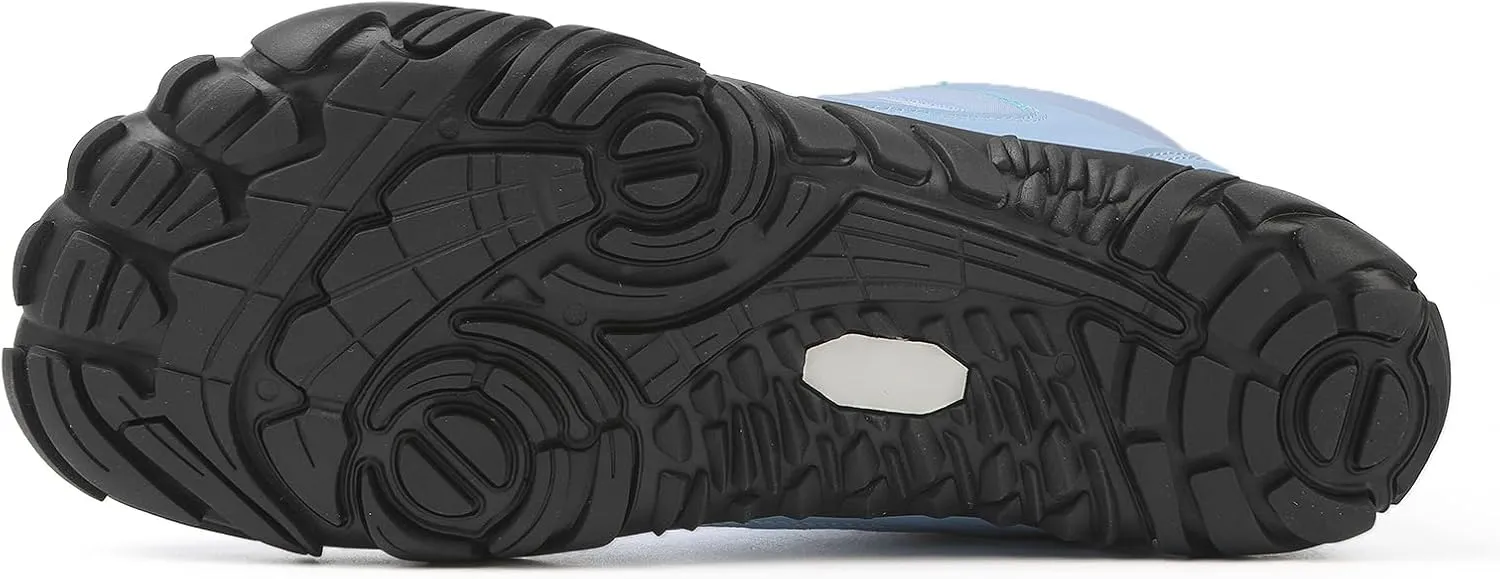 Mens and Womens Barefoot Hiking Boots | Zero Drop Warm Lined Winter Snow Boots with Wide Toe Box | Waterproof Ankle Booties with Elastic Cord Closure | Minimalist Five-Finger Sneakers for Outdoor Hiking and Walking