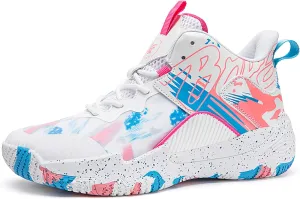 Men's Basketball Shoes Anti-Slip and Wear-Resistant Soles Running Shoes Graffiti Design Fashionable Sports Shoes