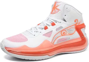 Men's Basketball Shoes Fashion Non-Slip Sneakers Breathable Mesh Training(Orange,6.5)