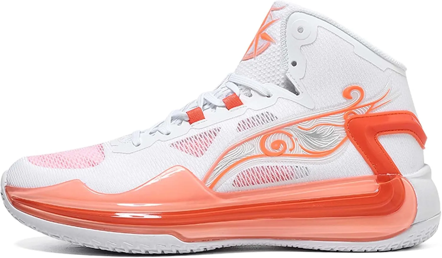 Men's Basketball Shoes Fashion Non-Slip Sneakers Breathable Mesh Training(Orange,6.5)