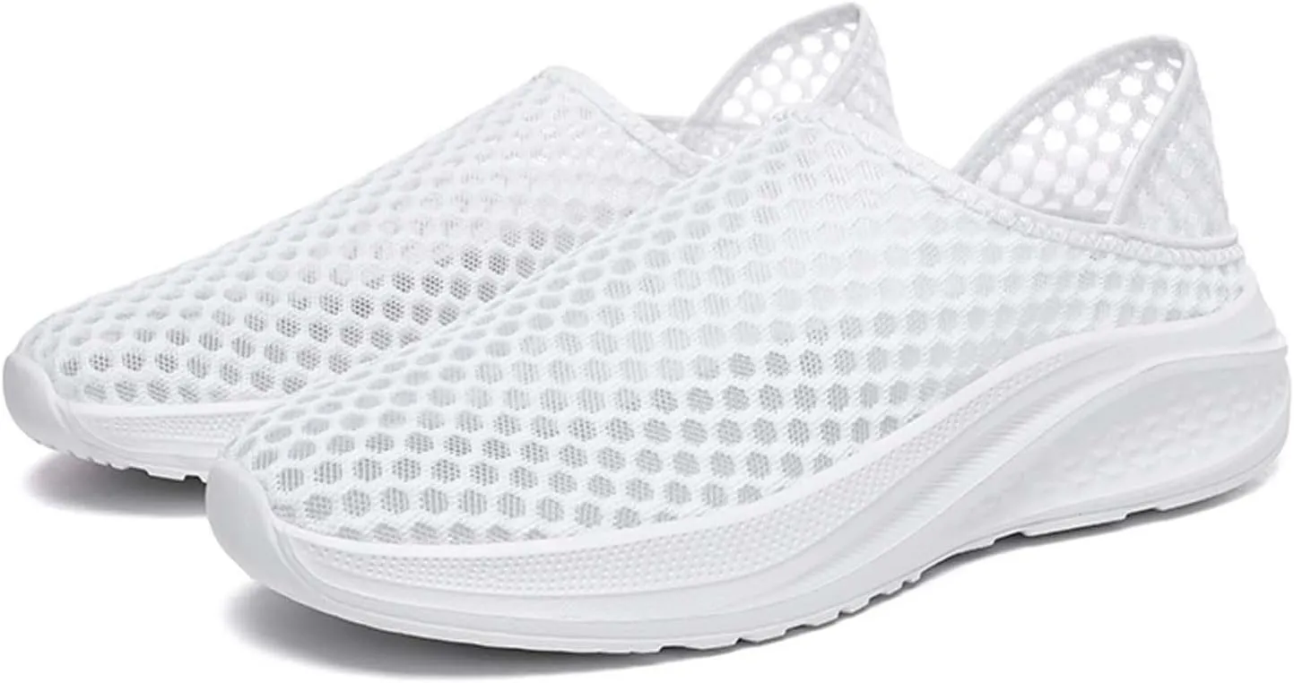 Men's Breathable Knit Sneakers Slip On Casual Shoes for Walking Running Yoga Gym Beach Comfortable Lightweight