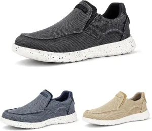 Mens Canvas Casual Loafers One Stirrup Walking Shoes,Lightweight Comfortable Hiking Sports Driving Shoes,Orthopedic Diabetic Slip Resistant Shoes