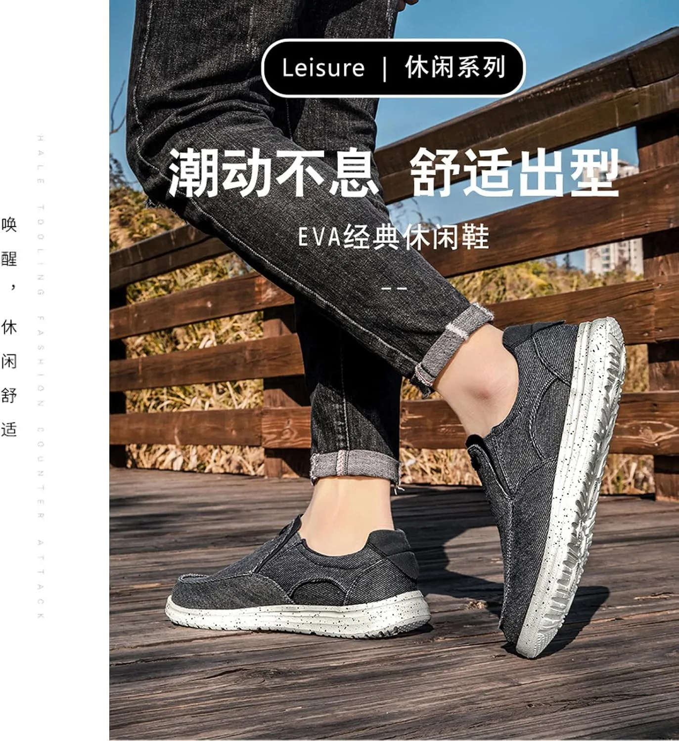 Mens Canvas Casual Loafers One Stirrup Walking Shoes,Lightweight Comfortable Hiking Sports Driving Shoes,Orthopedic Diabetic Slip Resistant Shoes