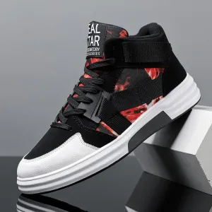 Mens Casual High Top Lace Up Skate Shoes
