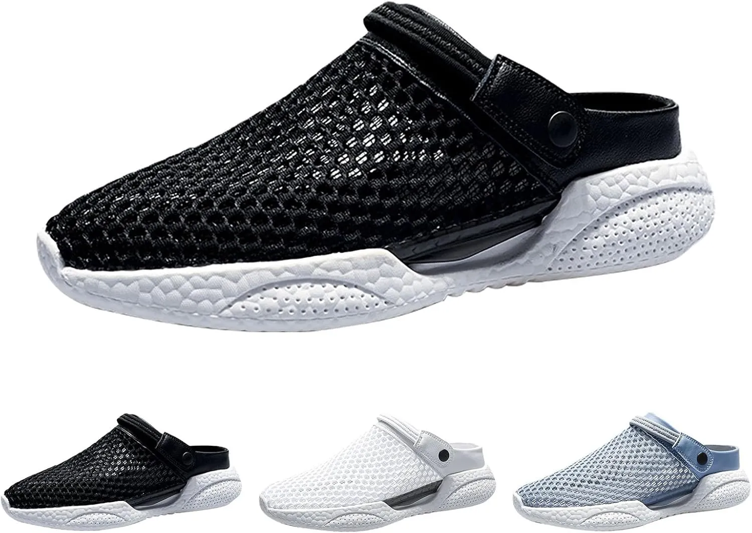 Men's Casual Mesh Shoes Non Slip Breathable Sports Hiking Sneaker Travel Leather Sandals for Summer Outdoor