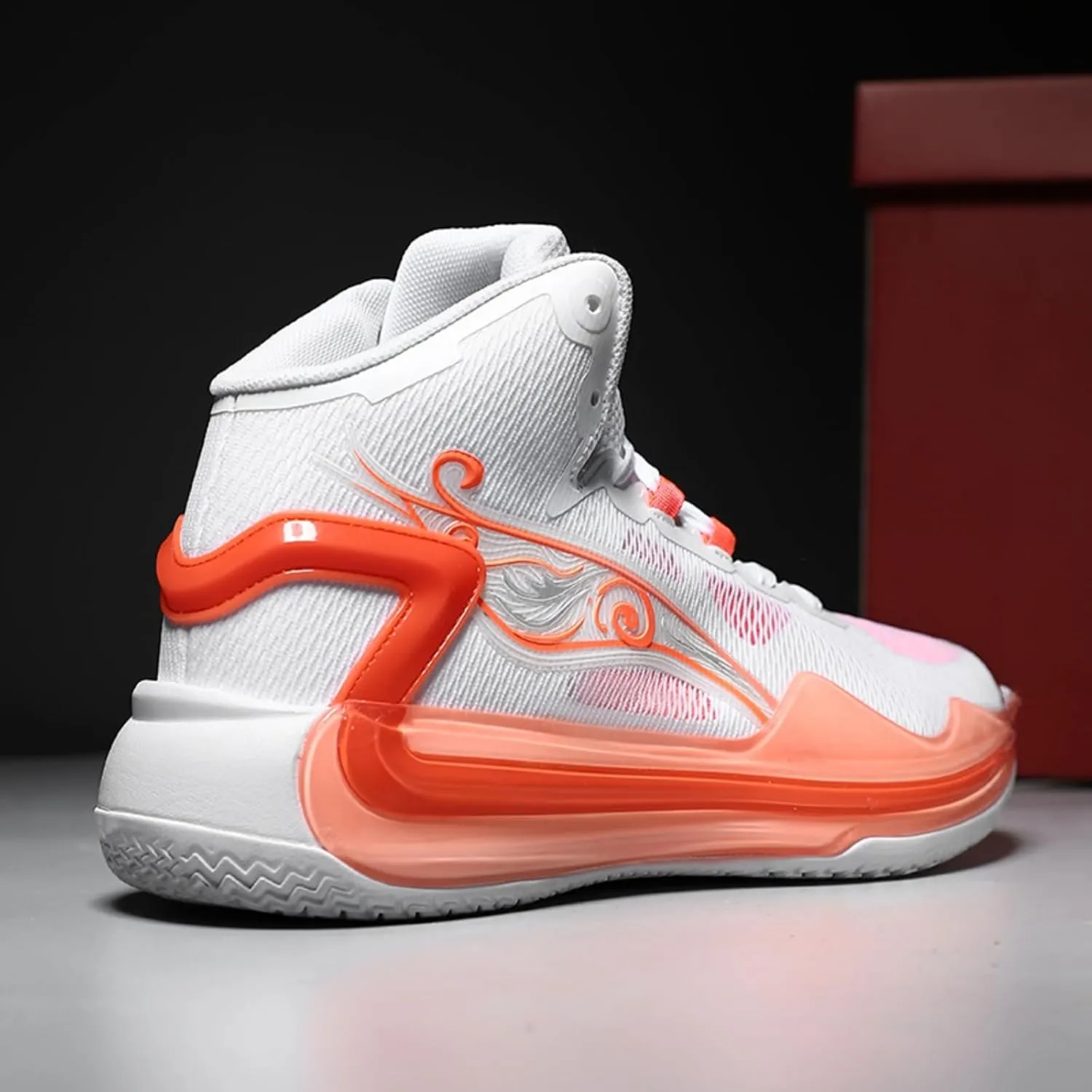 Mens Fashion Breathable Mesh High Top Lace Up Basketball Shoes Non Slip Lightweight Sport Sneakers for Walking Running Tennis Volleyball