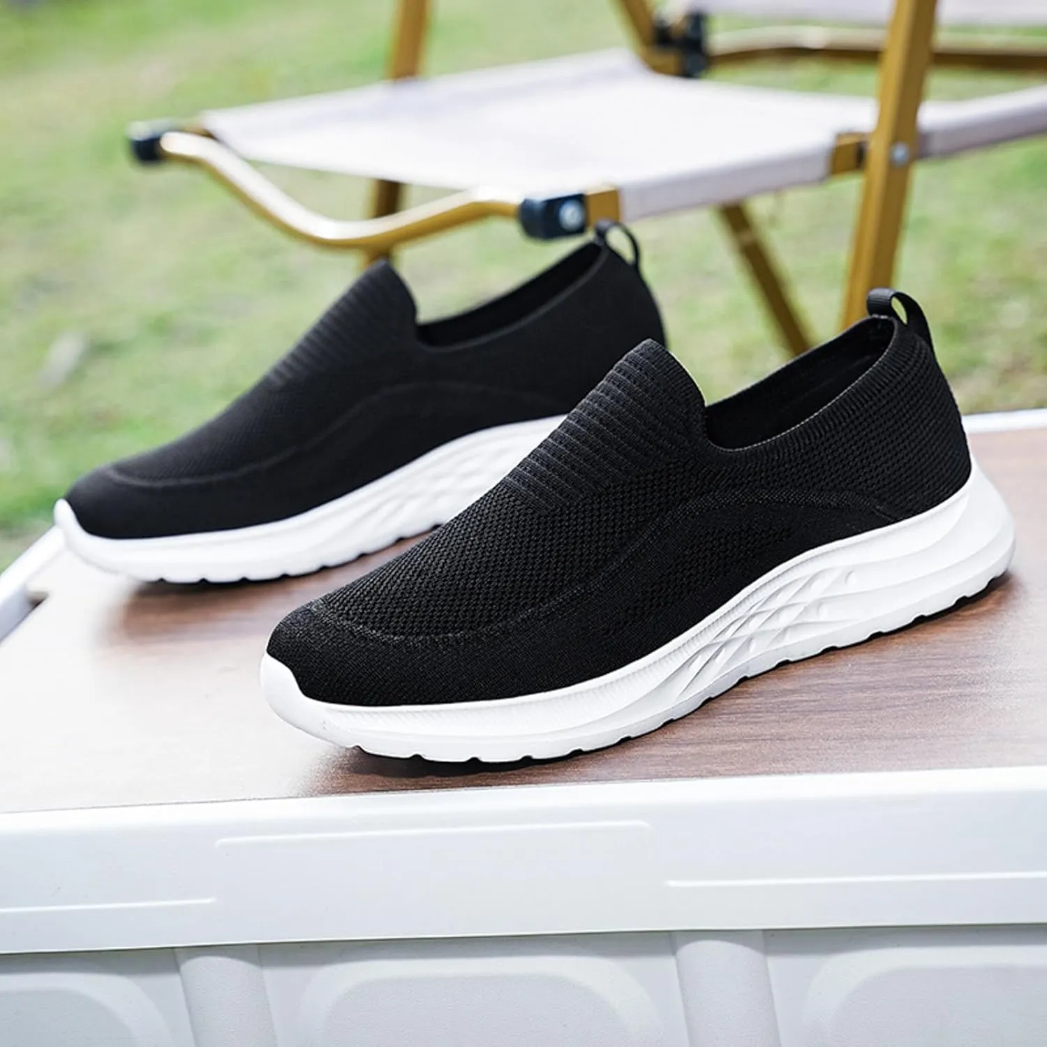 Men's Fashion Versatile Walking Shoes Comfortable Lightweight Casual Walking Shoe Soft Flat Soled Elderly Shoes