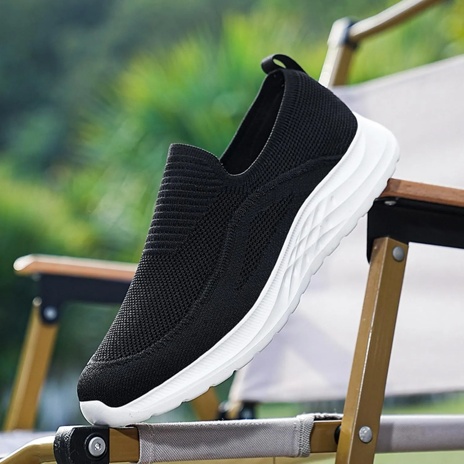 Men's Fashion Versatile Walking Shoes Comfortable Lightweight Casual Walking Shoe Soft Flat Soled Elderly Shoes