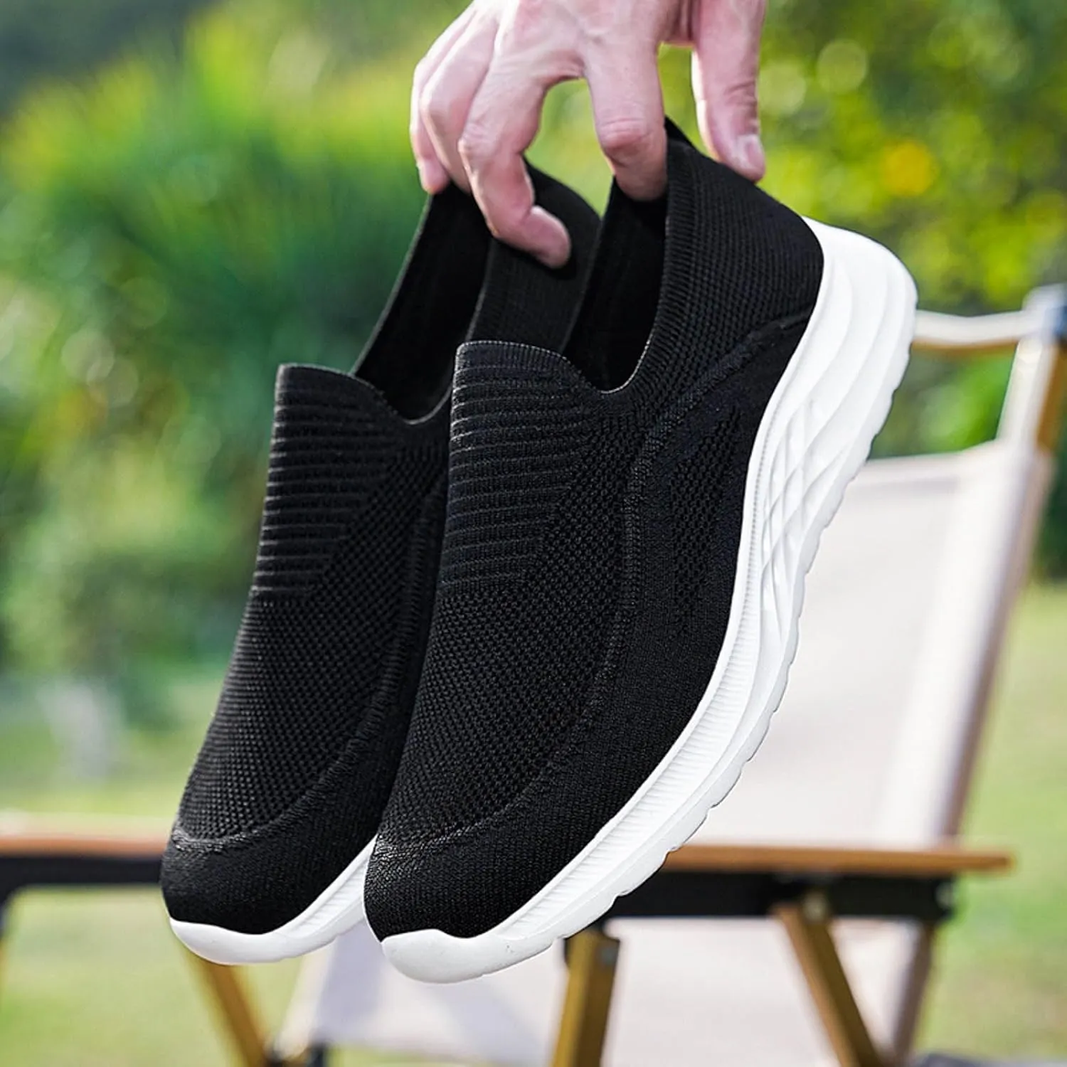 Men's Fashion Versatile Walking Shoes Comfortable Lightweight Casual Walking Shoe Soft Flat Soled Elderly Shoes