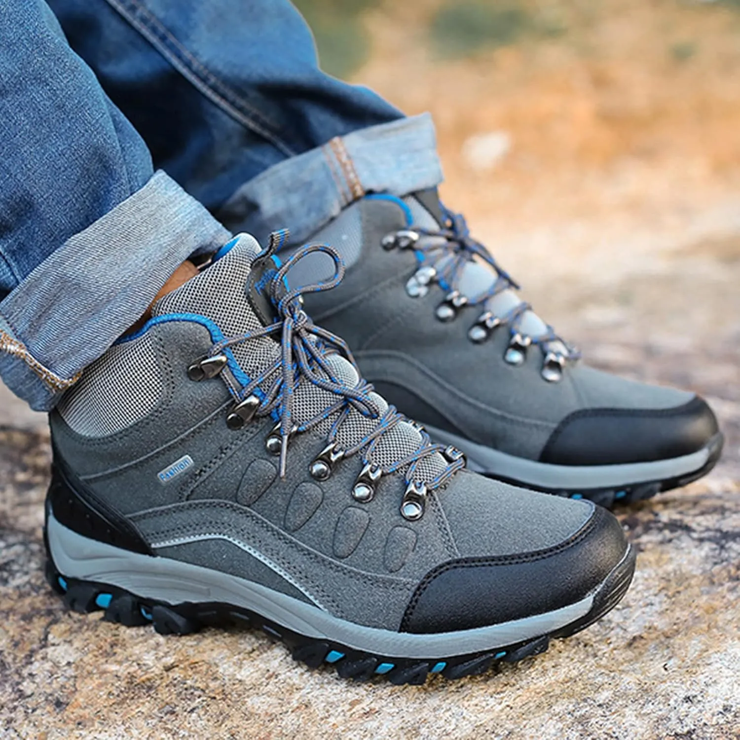 Men's Hiking Boots Ankle Boots Snow Boots Non-Slip Winter Boots Comfortable Travel Shoes Plus Size