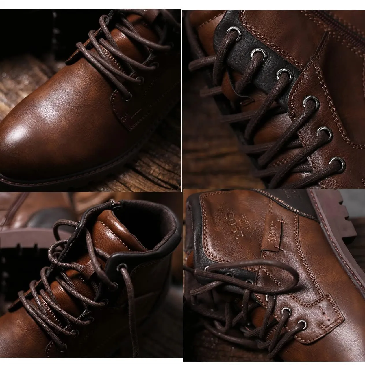 Men's Hiking Boots Waterproof Casual Chukka Boots for Men Ankle Leather Winter Warm Lining Snow Hiking Boots for Men Outdoor Non-Slip Walking Shoes Casual Chukka Boots Motorcycle Boots Business Shoe