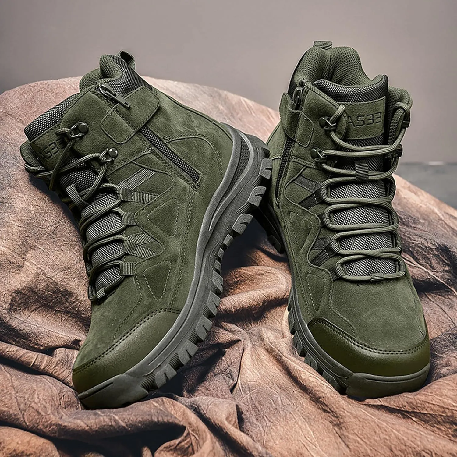 Men's Lace Up Breathable High Top Boots Waterproof Tactical Boots Military Army Outdoor Shoes For Hiking Climbing