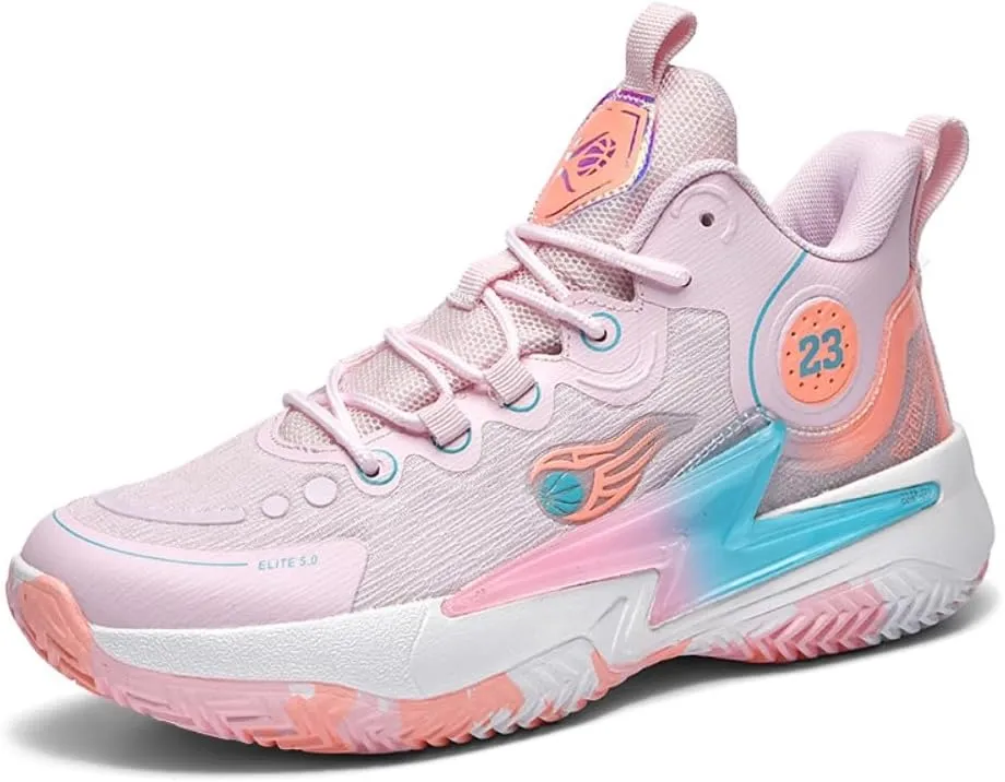 Men's Lace Up High Top Basketball Shoes Chinese Style Breathable Non Slip Outdoor Sneakers Cushioning Workout Shoes for Fitness Training Athletic