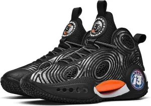 Mens Luminous Basketball Sneakers Classic Lace Up High Top Breathable Casual Sneakers High Elastic Running Shoes Wear Resistant and Durable Outdoor Hiking Shoes Anti Slip Baseball Sneakers