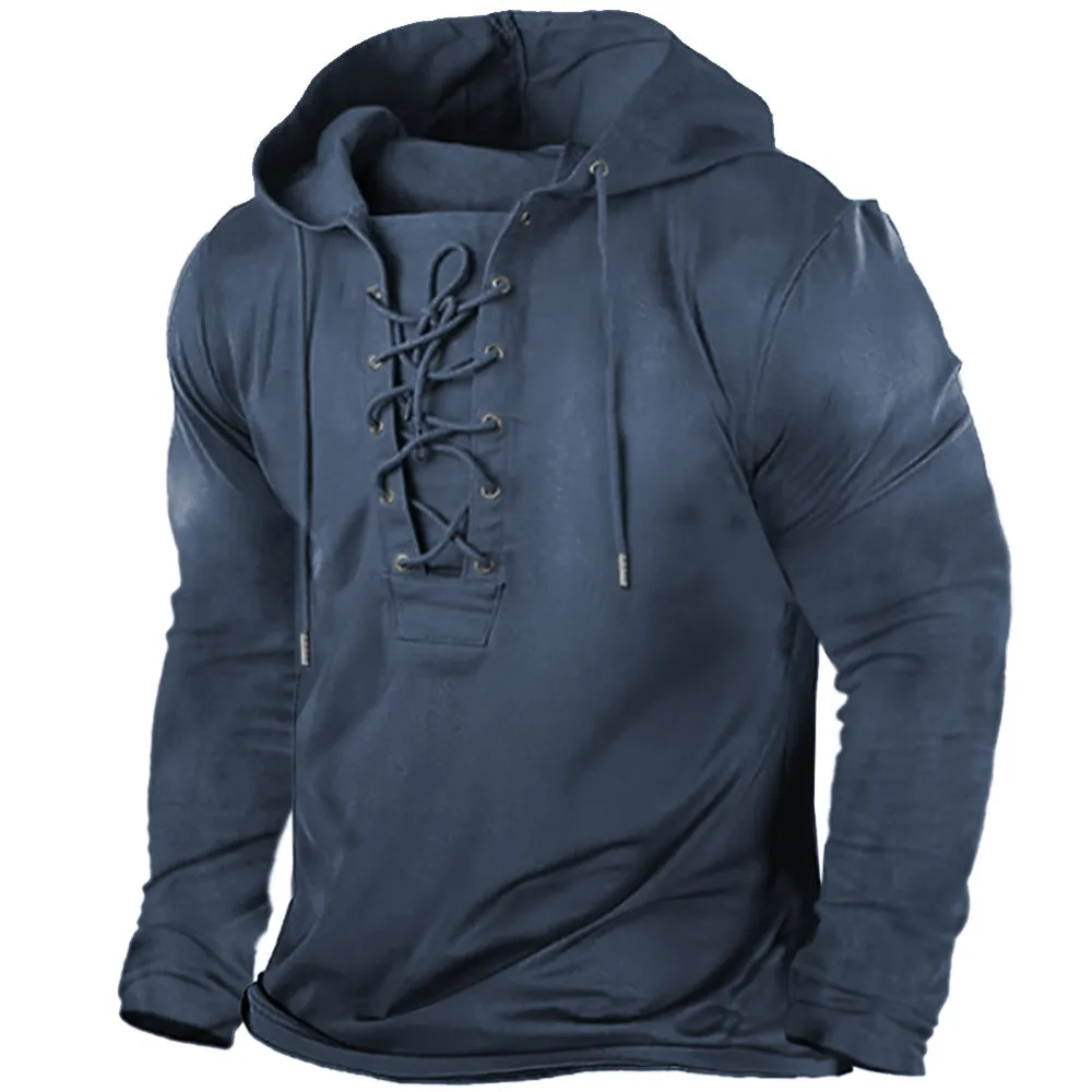 Men's Outdoor Drawstring Long Sleeve Hoodie