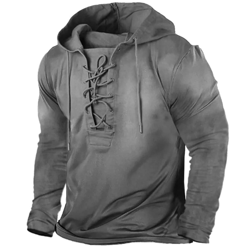 Men's Outdoor Drawstring Long Sleeve Hoodie
