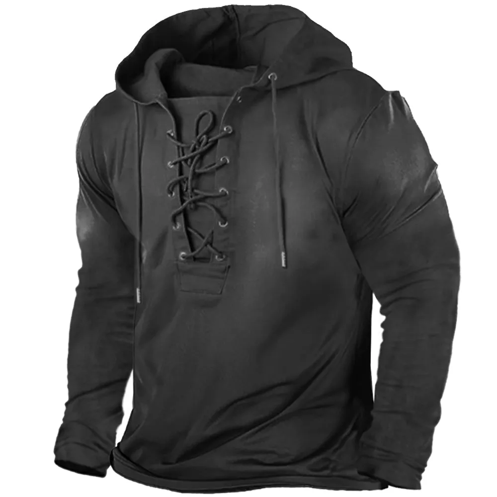 Men's Outdoor Drawstring Long Sleeve Hoodie