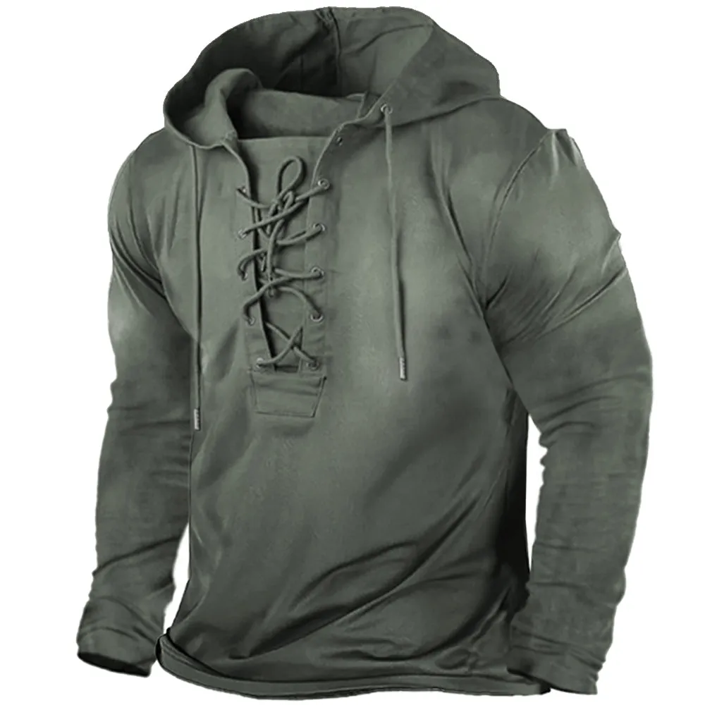 Men's Outdoor Drawstring Long Sleeve Hoodie