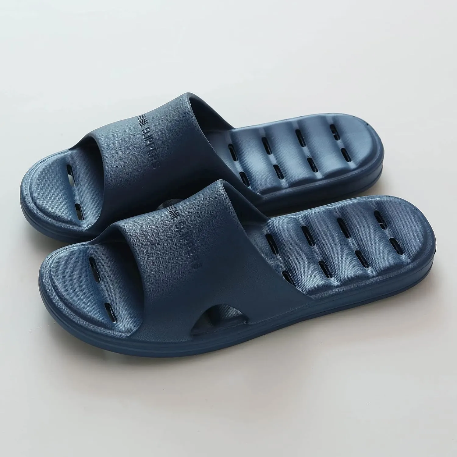 Men's Slides Summer Slippers for Men Shower Shoes with Drainage Holes House Slippers Non Slip Quick Drying Bathroom for Women Men Cloud Slides Pillow Women and Rubber
