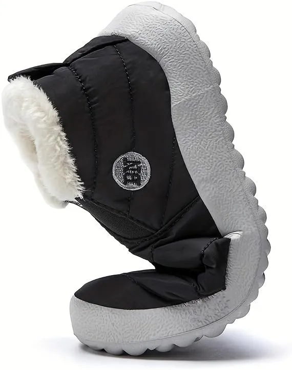 Men's Snow Boots, Warm Cozy Non-Slip Ankle Boots Plush Comfy Outdoor Hiking Shoes Lined Trekking Shoes, Winter