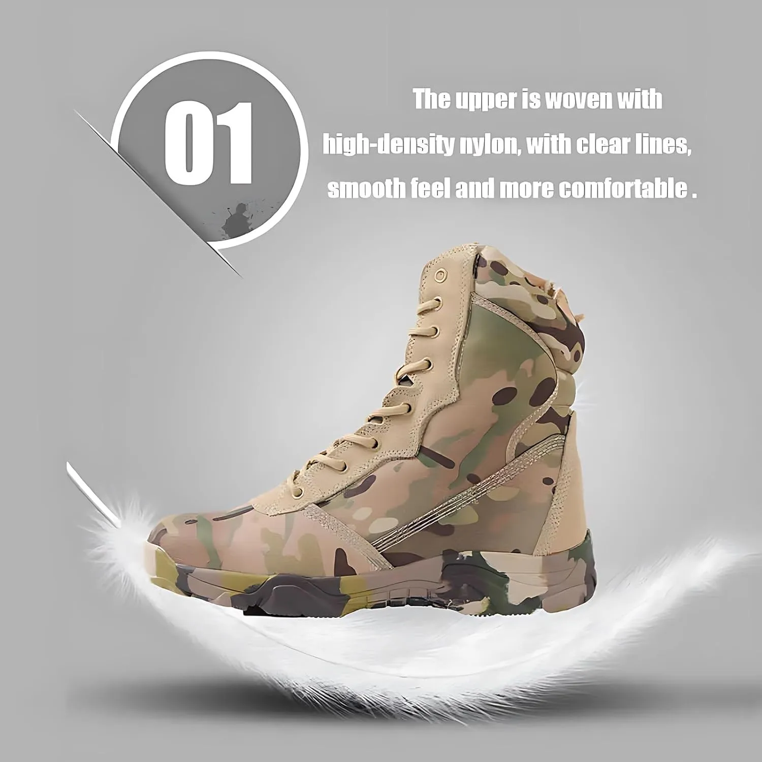 Men's Tactical Boots, Autumn and Winter Outdoor Snow Land Warfare Boots, Waterproof Breathable Special Tactical Shoes