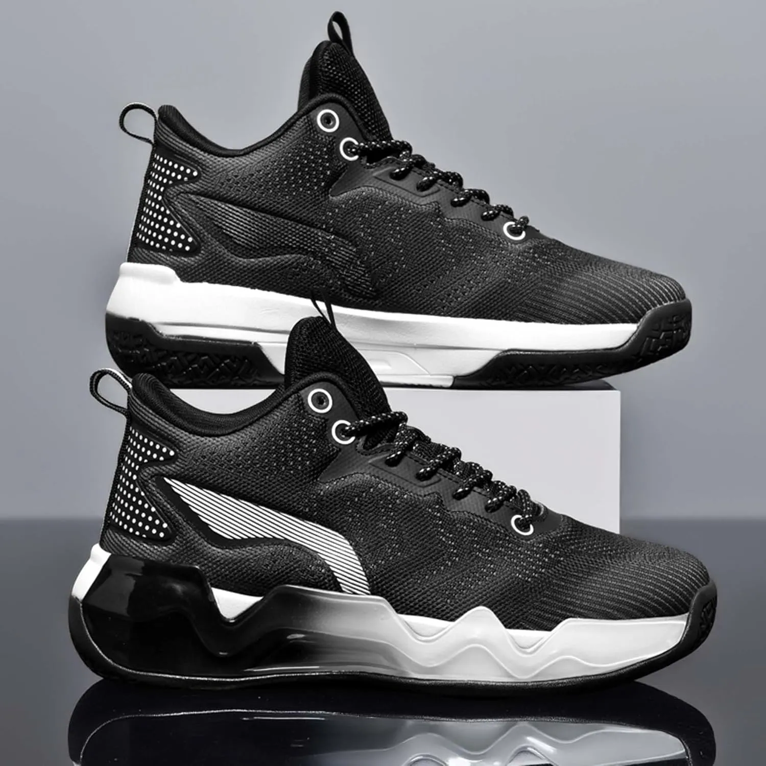 Men's Trendy Casual Basketball Shoes Fashion Sneakers Non-Slip Breathable Training Running Shoes Street Casual Walking