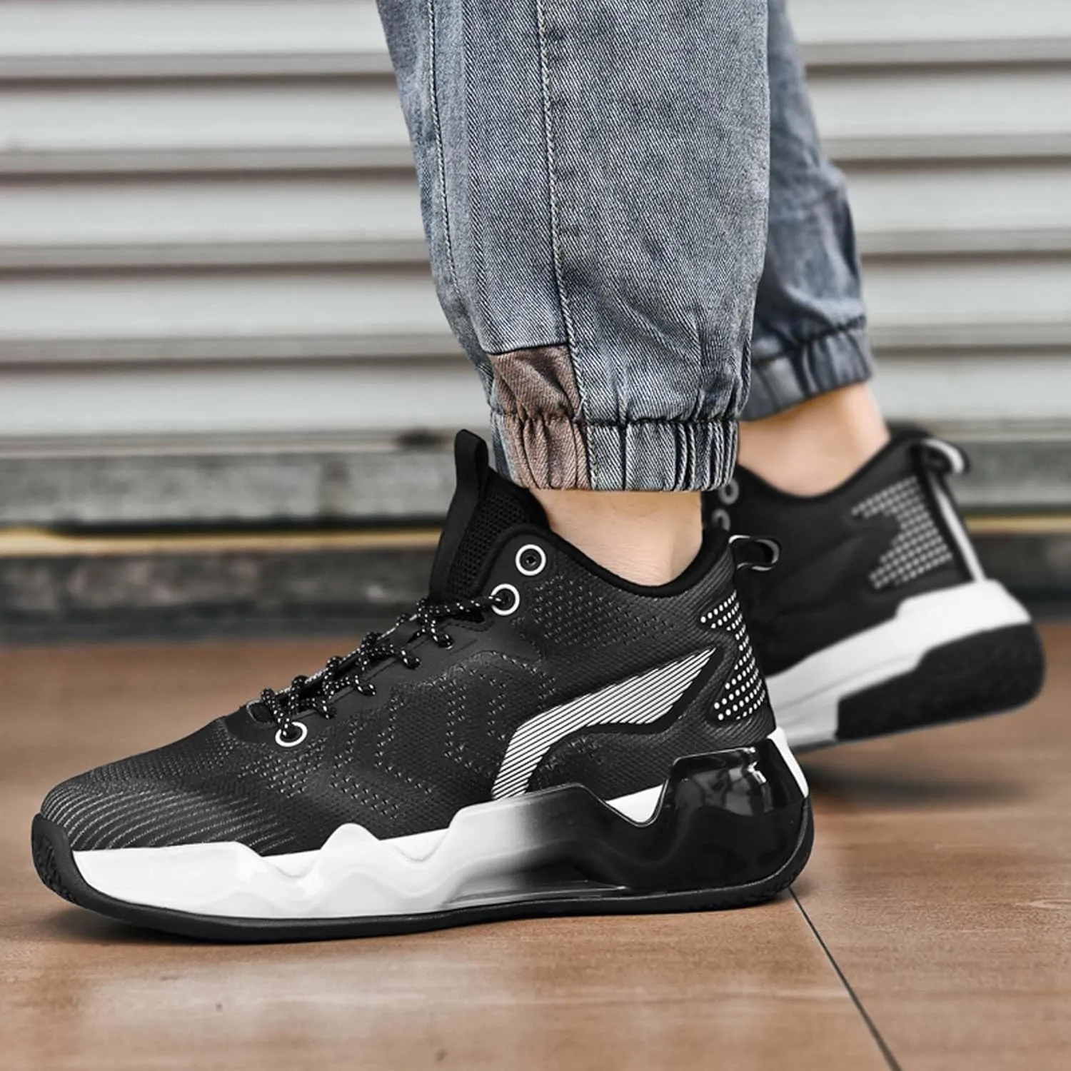 Men's Trendy Casual Basketball Shoes Fashion Sneakers Non-Slip Breathable Training Running Shoes Street Casual Walking