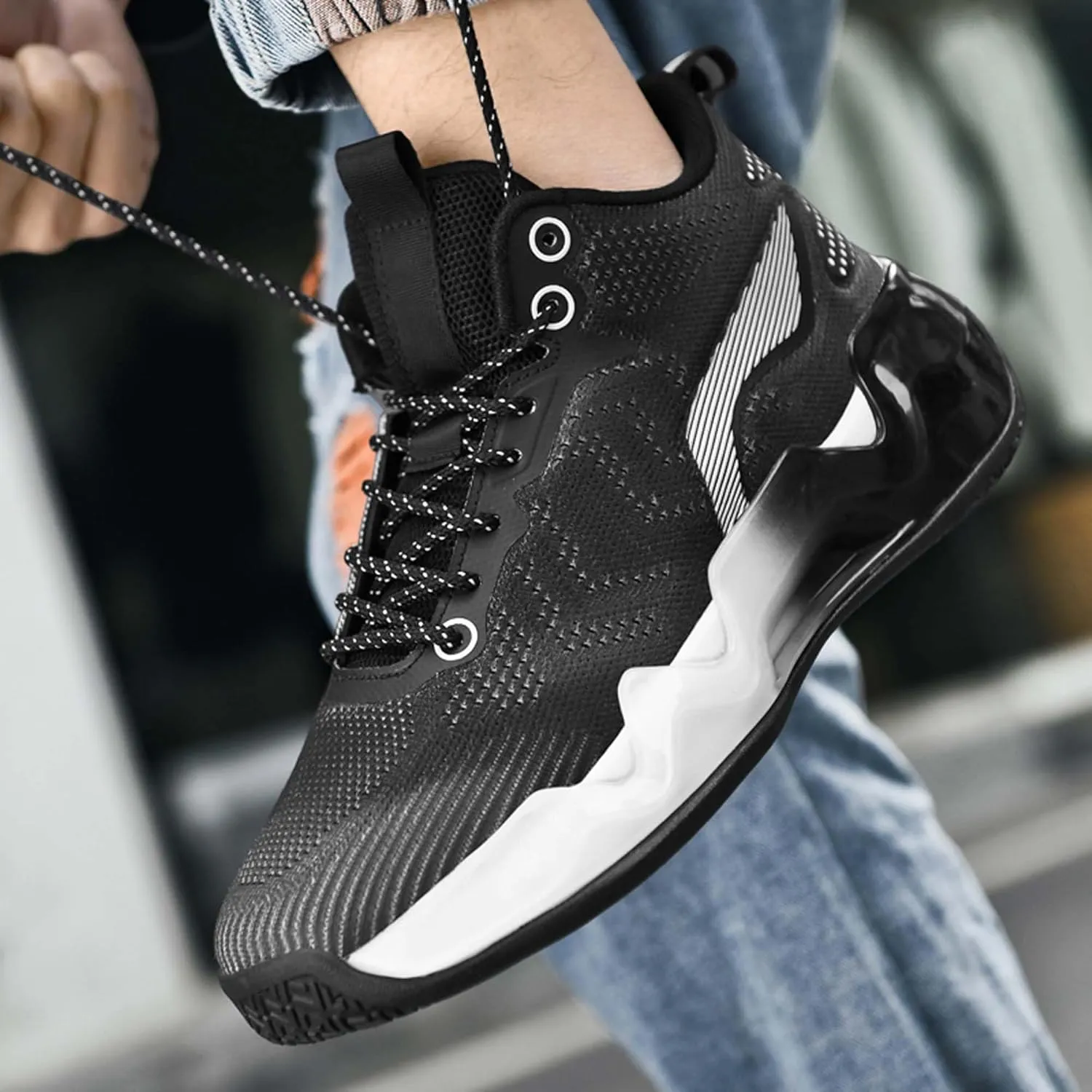 Men's Trendy Casual Basketball Shoes Fashion Sneakers Non-Slip Breathable Training Running Shoes Street Casual Walking