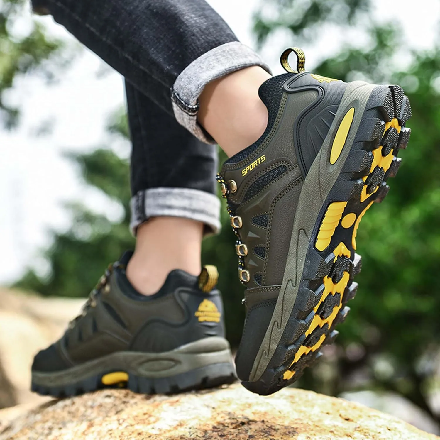 Men's Women's Waterproof Hiking Shoes Non-Slip Breathable Climbing Shoes Outdoor Sports Shoes Comfortable Lightweight Travel Camping Walking Shoes