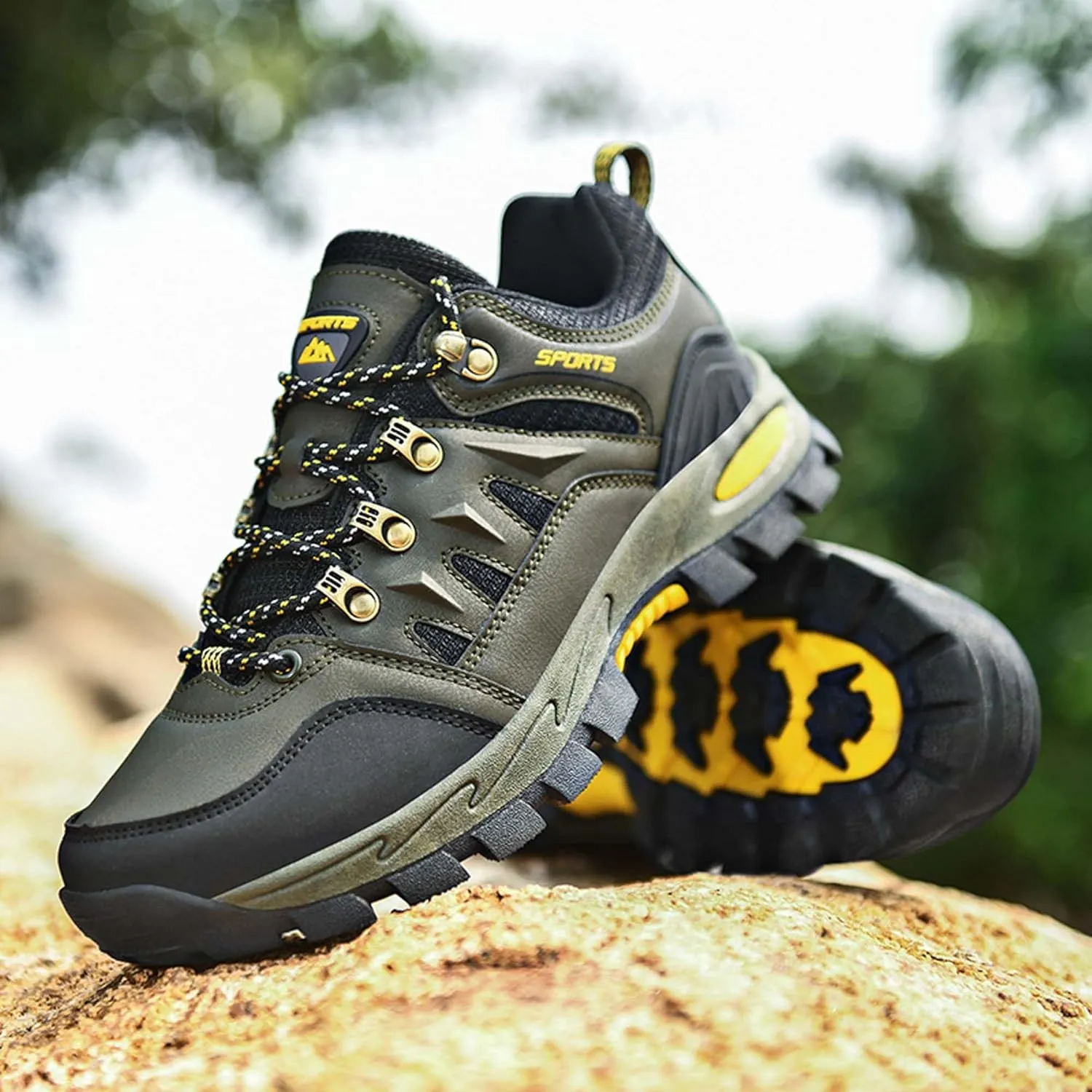 Men's Women's Waterproof Hiking Shoes Non-Slip Breathable Climbing Shoes Outdoor Sports Shoes Comfortable Lightweight Travel Camping Walking Shoes