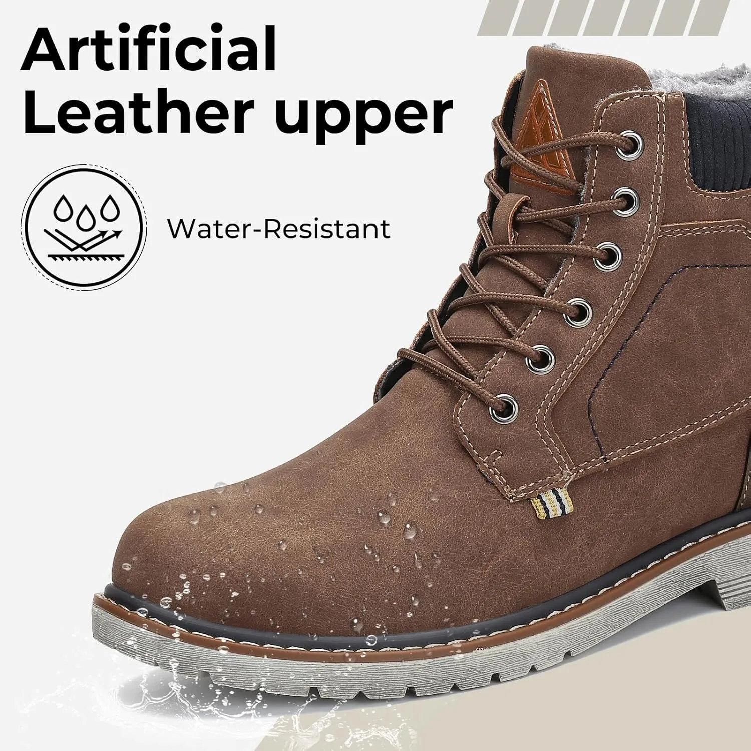 Mishansha Mens Womens Winter Hiking Boots Waterproof Non Slip Warm Lined Snow Boots for Outdoor Trekking