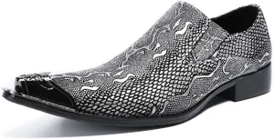 New Dress Shoes for Men Loafer Mens Printed Slip On Oxford Shoes Slip On for Show Genuine Leather