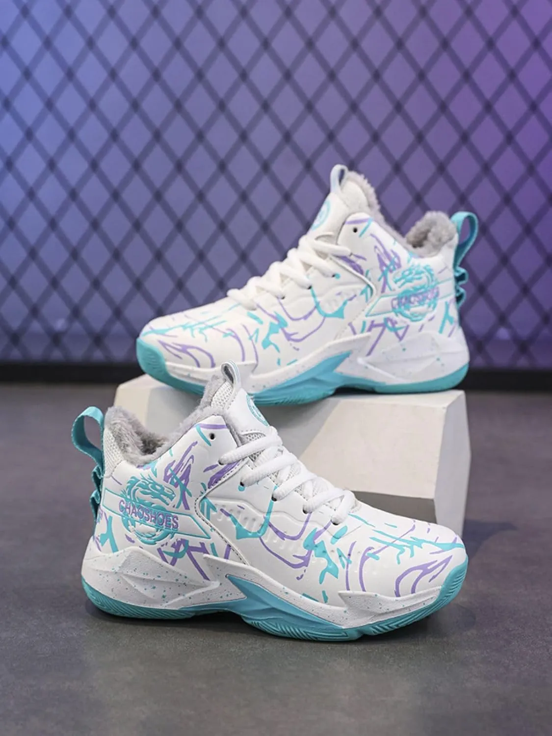 New Plush Fashion Children's Basketball Shoes