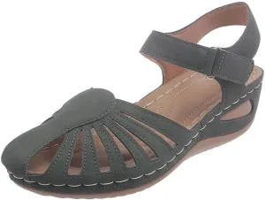 Orthopedic Sandals for Women Dressy Summer Closed Toe Breathable Arch Support Shoes Fisherman Wedge Heels Ankle Comfortable Flat Sandal Platform Hollow Out Non-Slip Strap Wedges Casual Slides