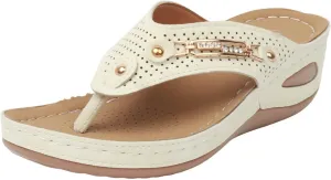 Orthopedic Sandals with Arch Support Flip Flops for Women Wedge Sandals Breathable Comfortable Walking Clip Toe Sandal Slip On Slingback Orthotic Thong Slippers Casual Dressy Platform Wedge Sandal