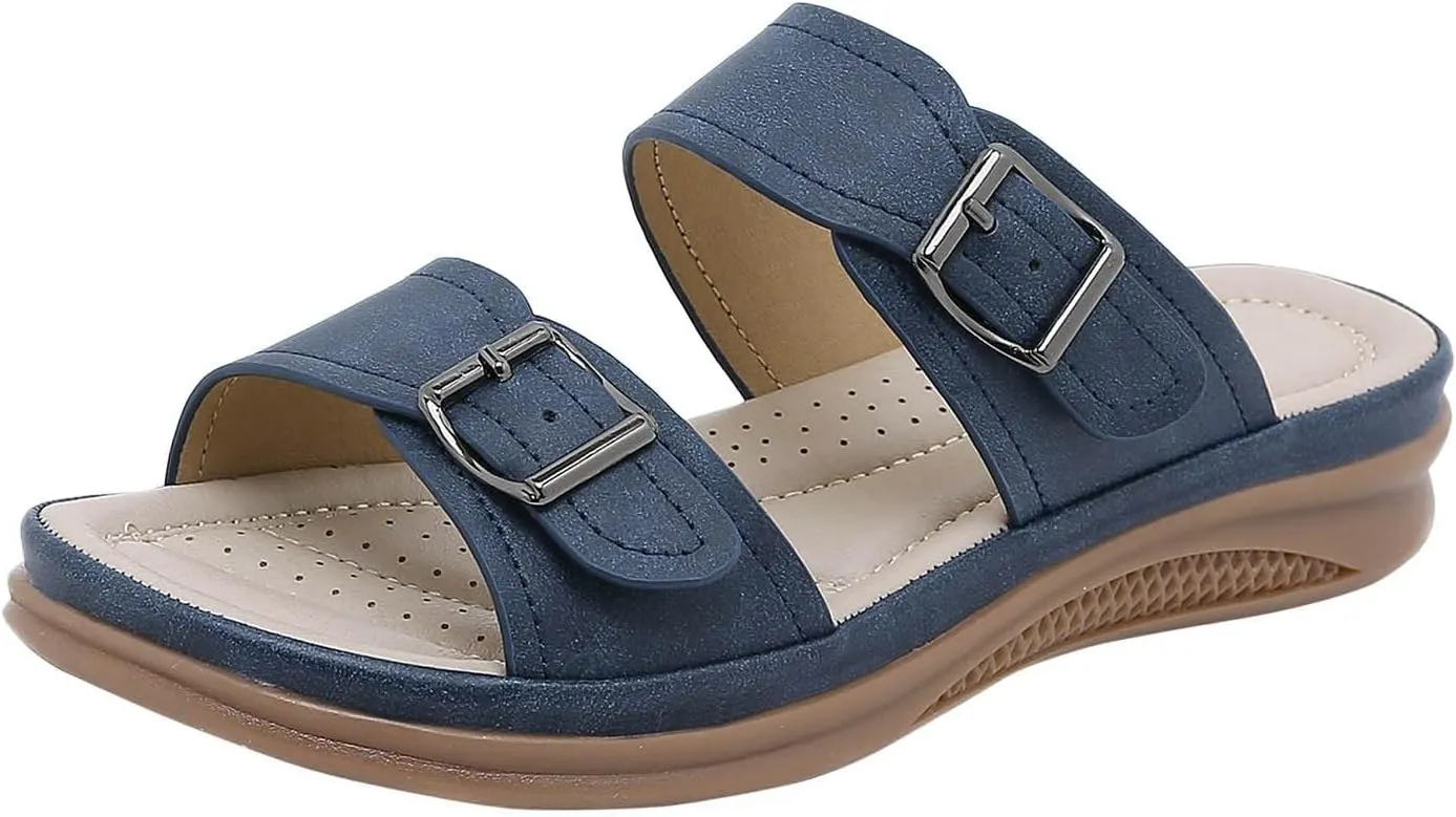 Orthopedic Slippers for Women Indoor and Outdoor Comfort Wear Orthowear Shoes Wide Width Open Toe Sandals Lightweight Slip On Slippers Comfortable Walking Sandals Plantar Fasciitis Soft Cushion