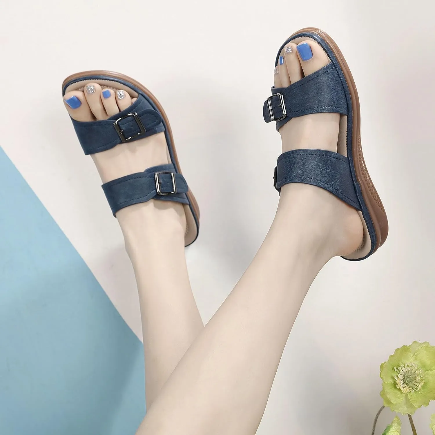 Orthopedic Slippers for Women Indoor and Outdoor Comfort Wear Orthowear Shoes Wide Width Open Toe Sandals Lightweight Slip On Slippers Comfortable Walking Sandals Plantar Fasciitis Soft Cushion