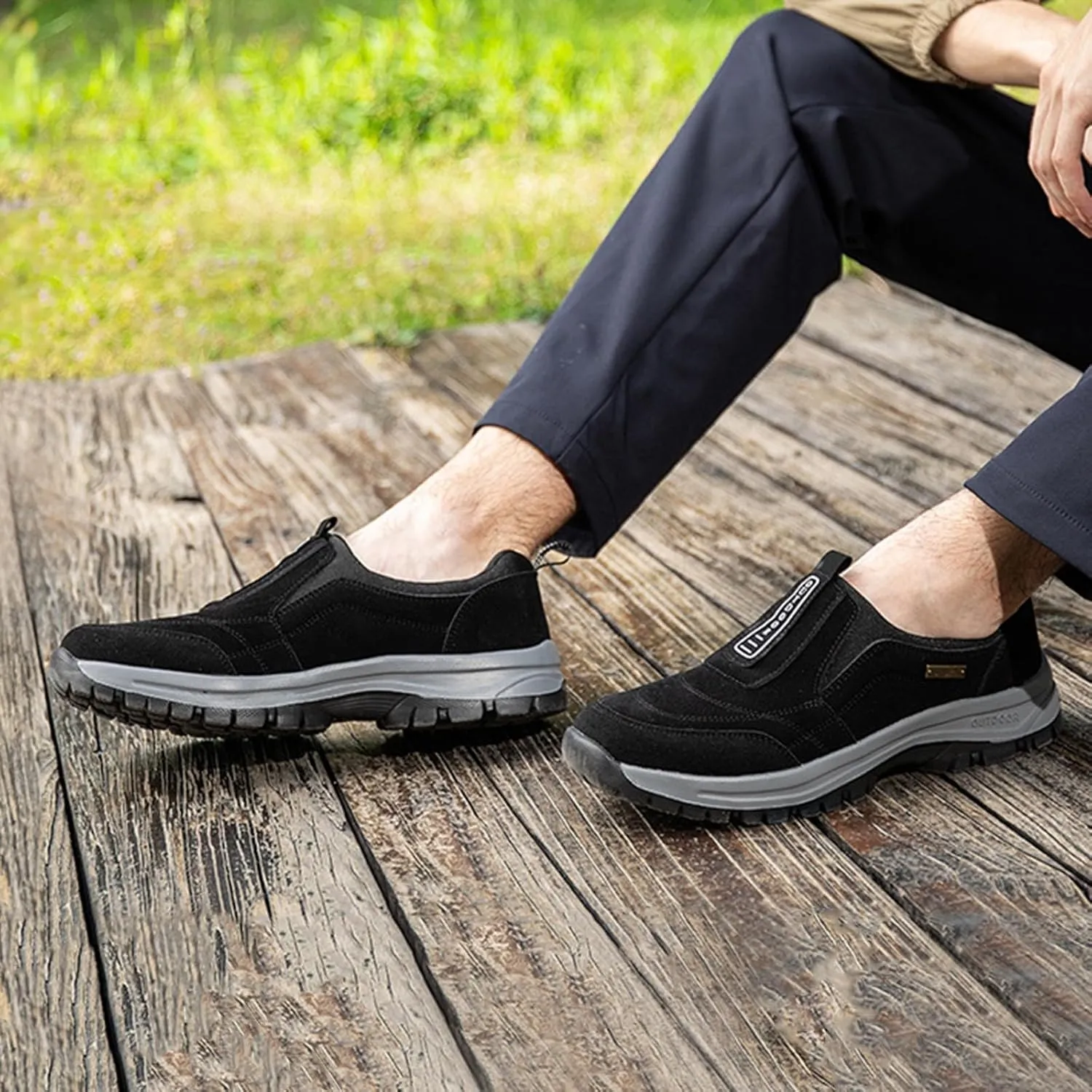 Orthopedic Walking Shoes Hiking Shoes Mens, Men's Comfortable Waterproof Orthopedic Walking Shoe, Slip-On Outdoor Sneakers