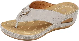 Orthopedic Wedge Sandals for Women Dressy Summer Comfortable Walking Summer Open Toe Slip On Wide Width Flip Flops Sandals with Arch Support Beach Casual Lightweight Going Out Flip Flops Slipper