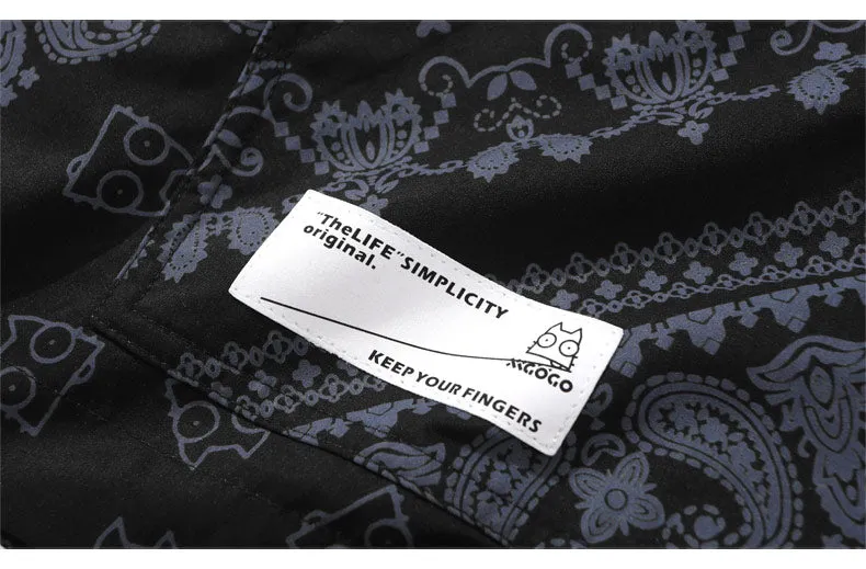 Paisley Print Asymmetric Patchwork Jacket