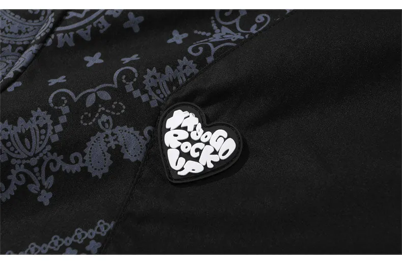 Paisley Print Asymmetric Patchwork Jacket