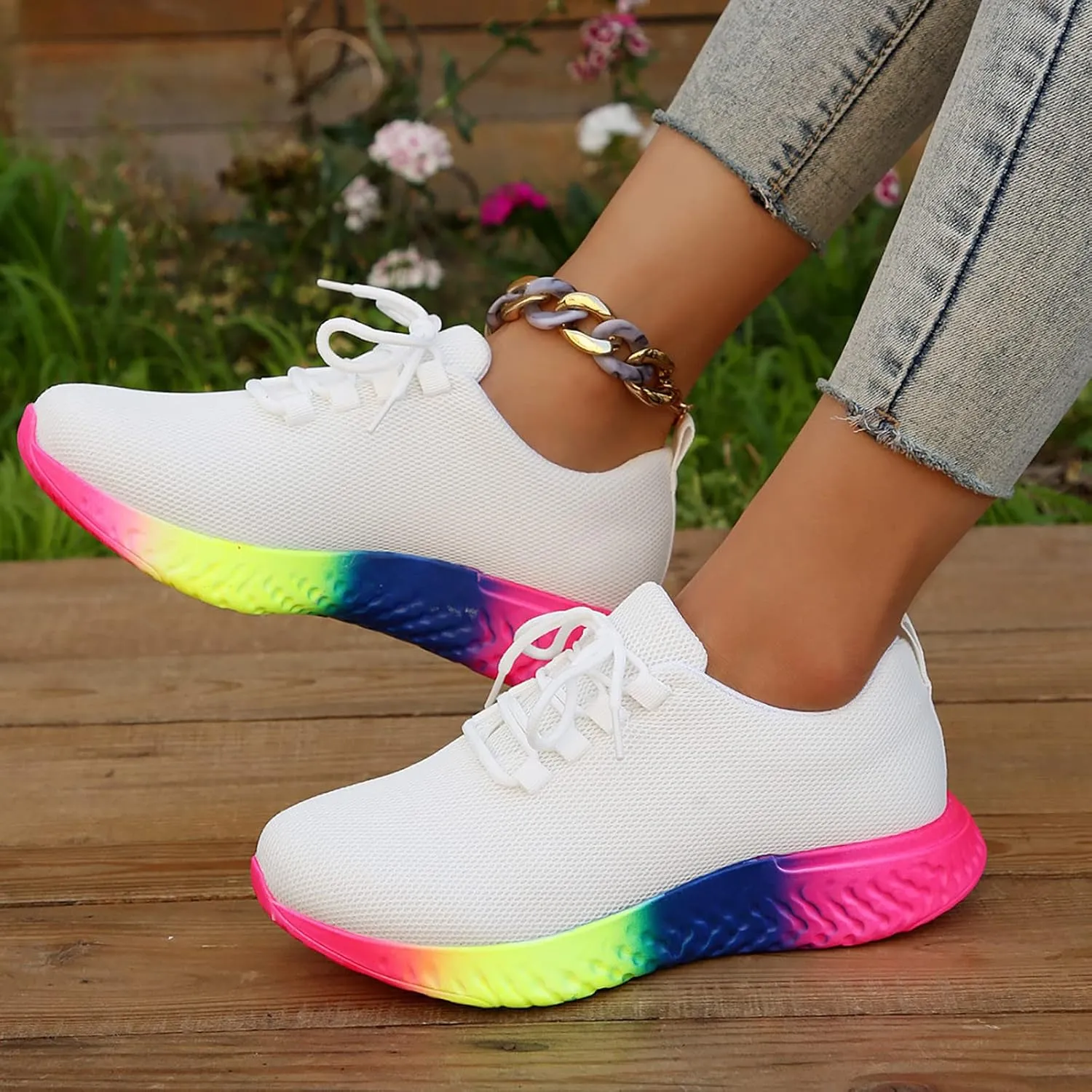 SBGMoSJ Business Casual Sneakers for Women 2023 Zapatillas Blancas para Mujer Elegantes Women's Tennis Shoes Size 9 Black Trendy Platform Sneakers for Women 2023 Cycling Shoes for Women