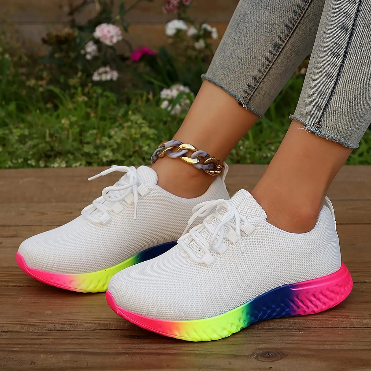 SBGMoSJ Business Casual Sneakers for Women 2023 Zapatillas Blancas para Mujer Elegantes Women's Tennis Shoes Size 9 Black Trendy Platform Sneakers for Women 2023 Cycling Shoes for Women
