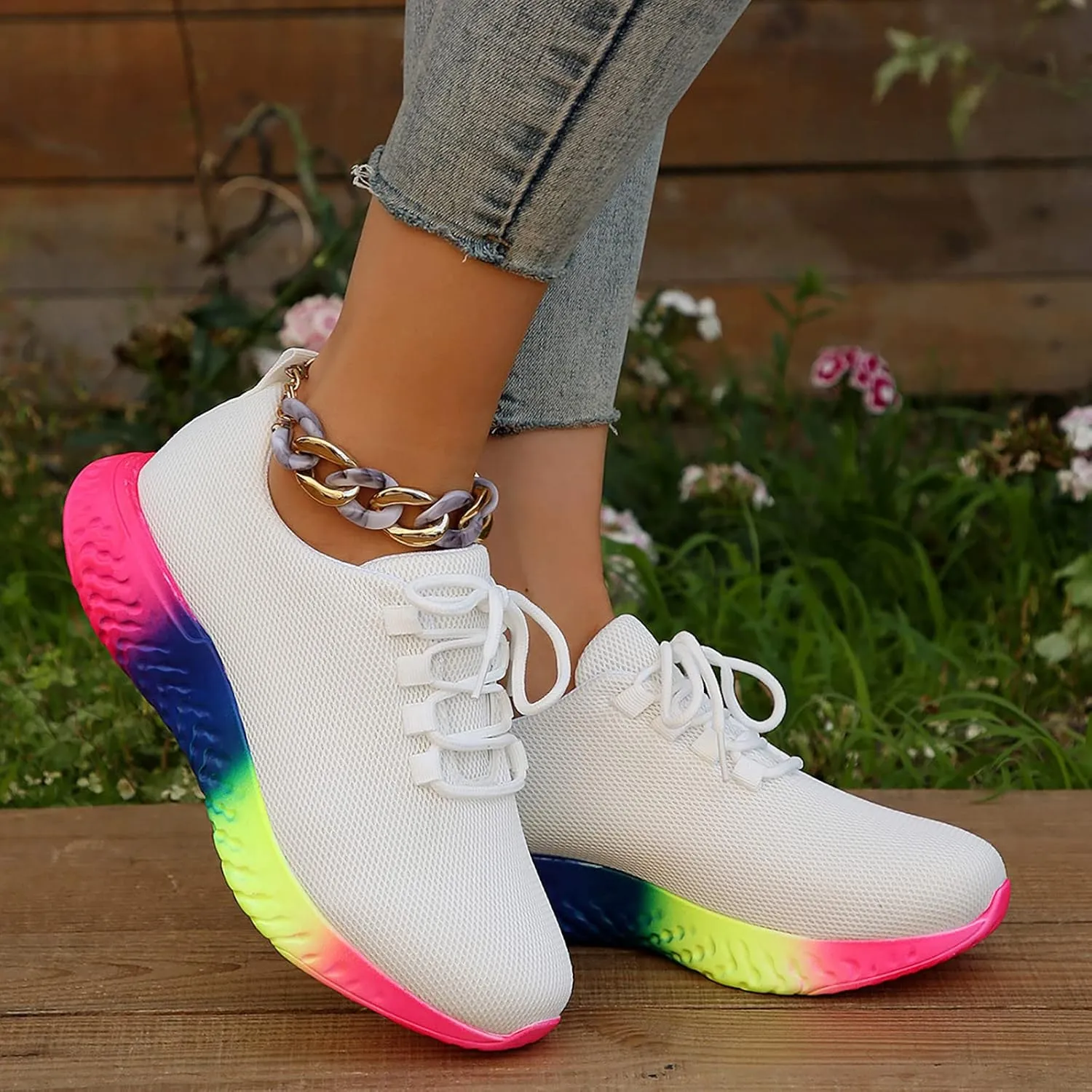 SBGMoSJ Business Casual Sneakers for Women 2023 Zapatillas Blancas para Mujer Elegantes Women's Tennis Shoes Size 9 Black Trendy Platform Sneakers for Women 2023 Cycling Shoes for Women
